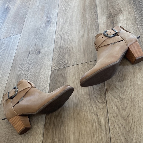 Vionic Nude Tan Bootie Heels - Picture 9 of 9